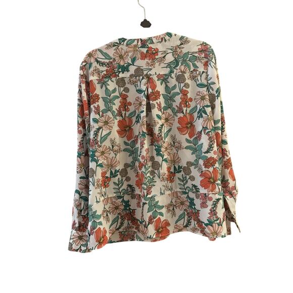 Tommy Hilfiger Women's Popover Plus Sz Top XL Split Neck Blue Floral Cottage - Picture 3 of 5
